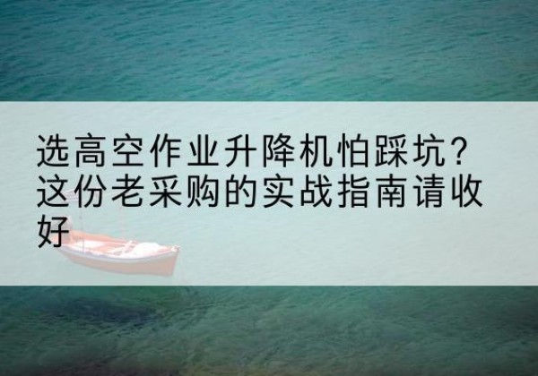 鄂尔多斯高空作业升降机厂家推荐-选高空作业升降机怕踩坑？这份老采购的实战指南请收好