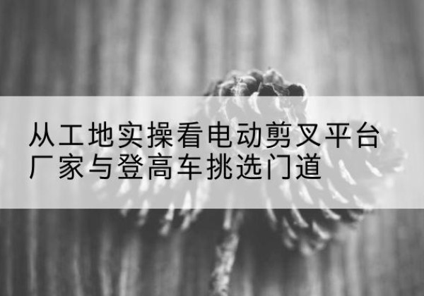 鄂尔多斯电动剪叉升降平台厂家-从工地实操看电动剪叉平台厂家与登高车挑选门道